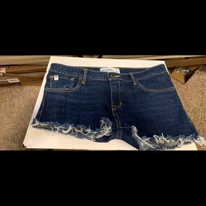 Abercrombie & Finch Dark Blue Distressed Demin Shorts